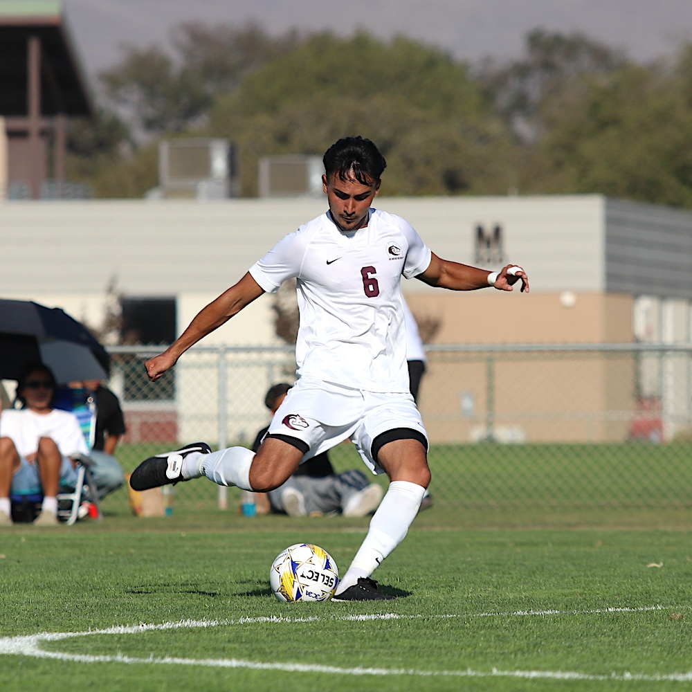 MPC Men's Soccer Player About to Kick Soccer Ball